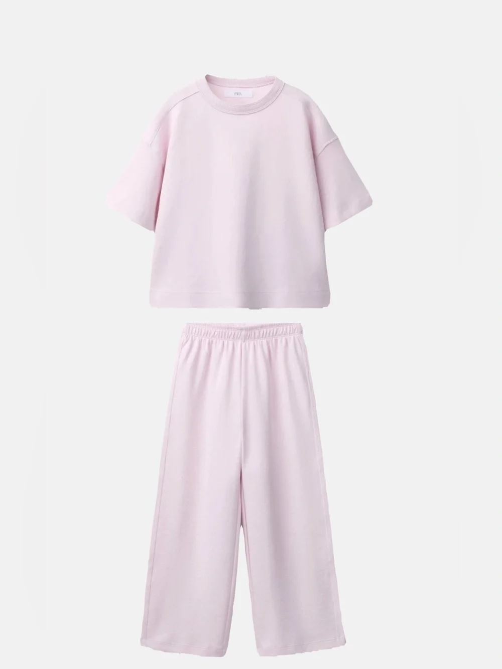 💗✨ Zara Girls Pink Lounge Set NWT | Interlock Tee & Wide Leg Pants ✨💗